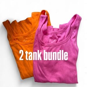 Bundle of two Women's Tank Tops pink and orange size medium